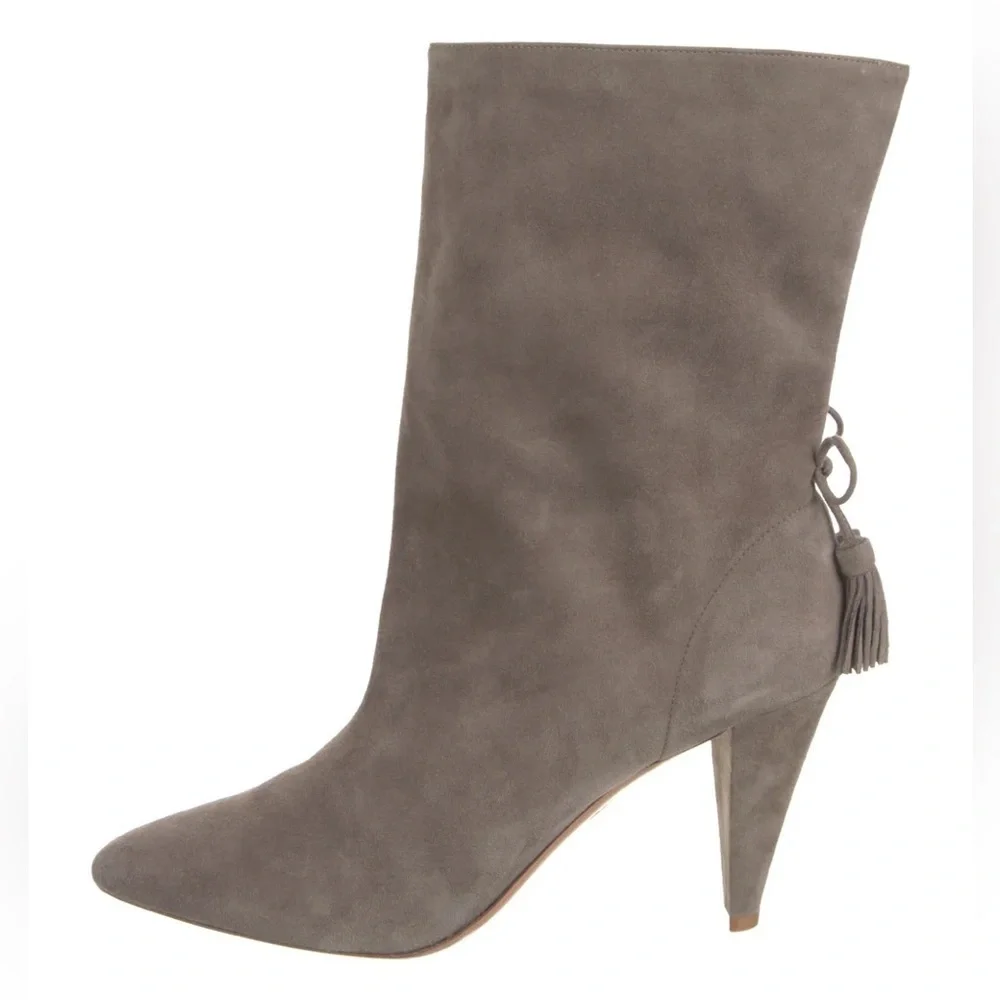 AQUAZZURA‎ X Claudia Schiffer Pointed-Toe Grey Ankle Boots